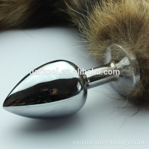 N006/Metal Sexy Fox Tail Anal Plug Sex Toys Metal Anal butt Plug tail